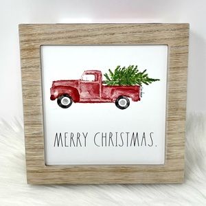 Rae Dunn MERRY CHRISTMAS Holiday Wooden Square Sign
